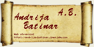 Andrija Batinar vizit kartica